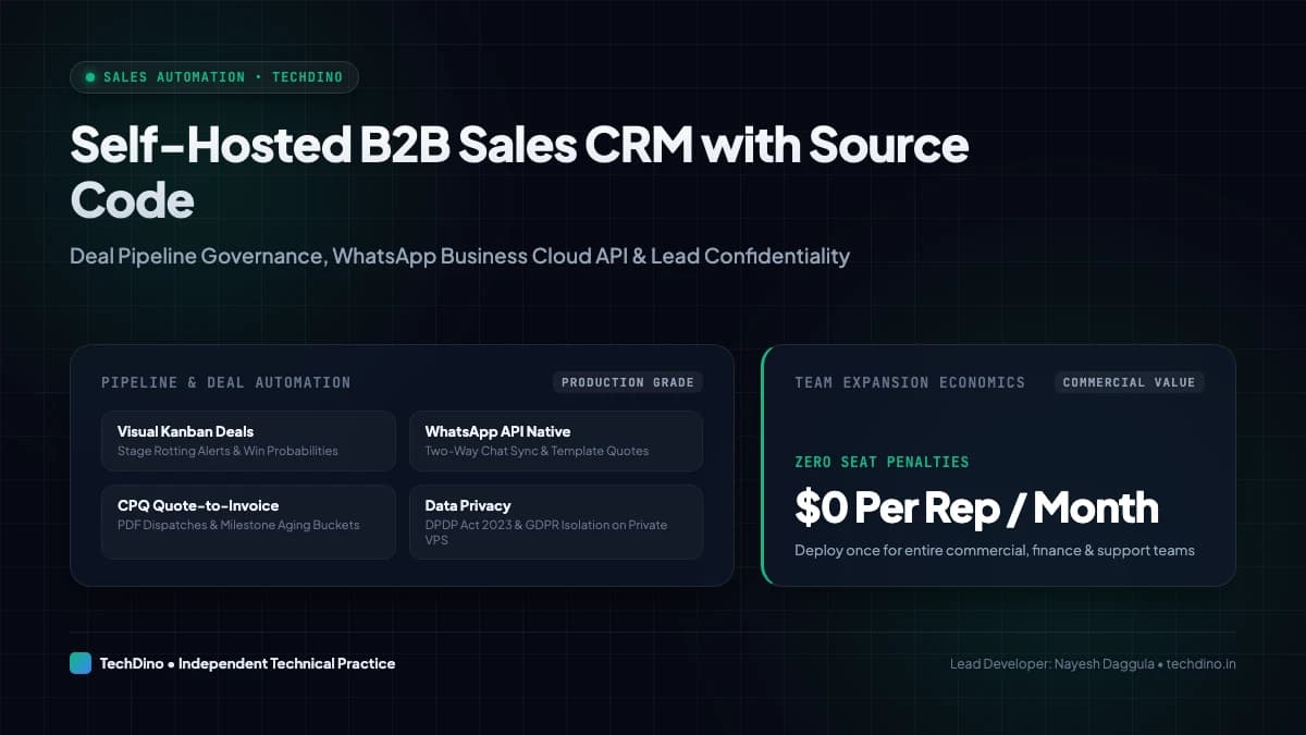 Buying a Self-Hosted Sales CRM with Source Code: Production Buyer's Guide