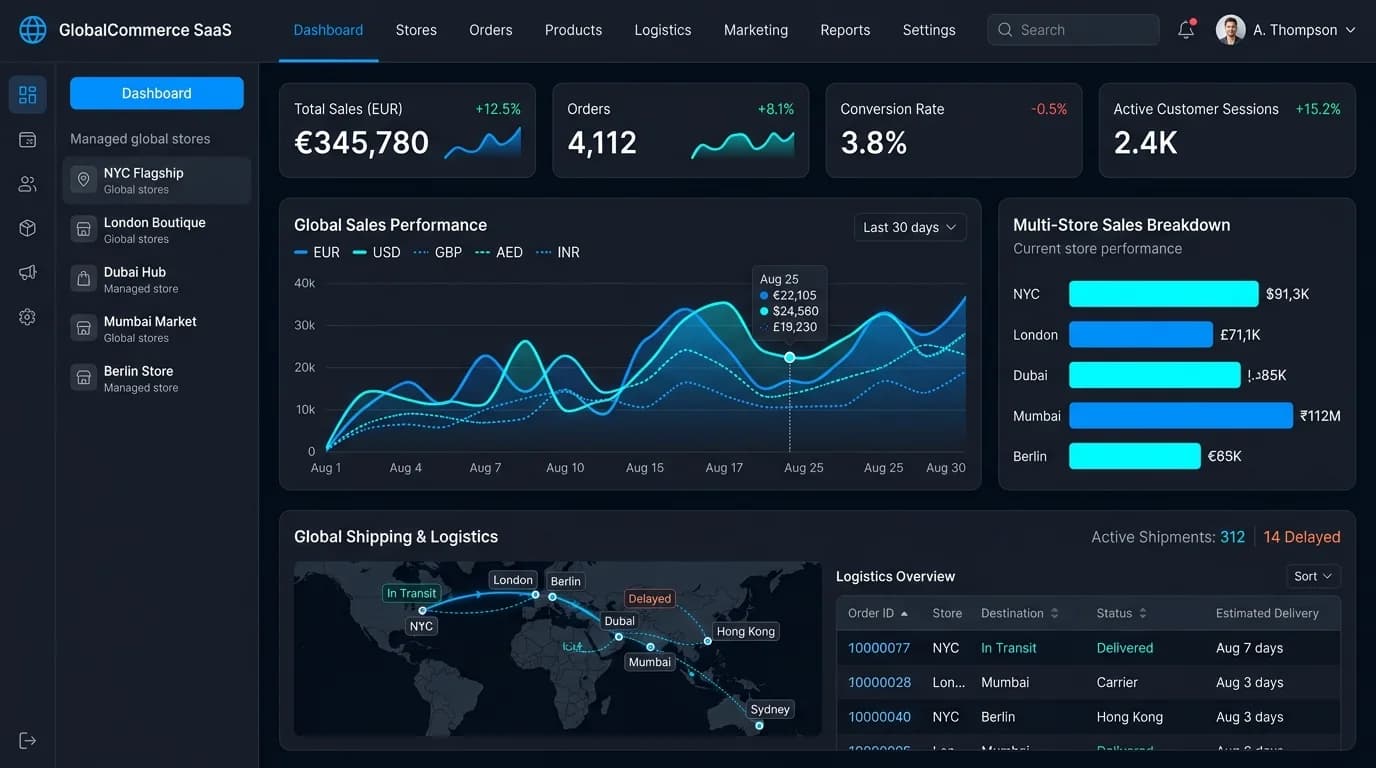 Global Multi-Tenant E-Commerce SaaS Platform: Launching Scalable Storefronts Worldwide