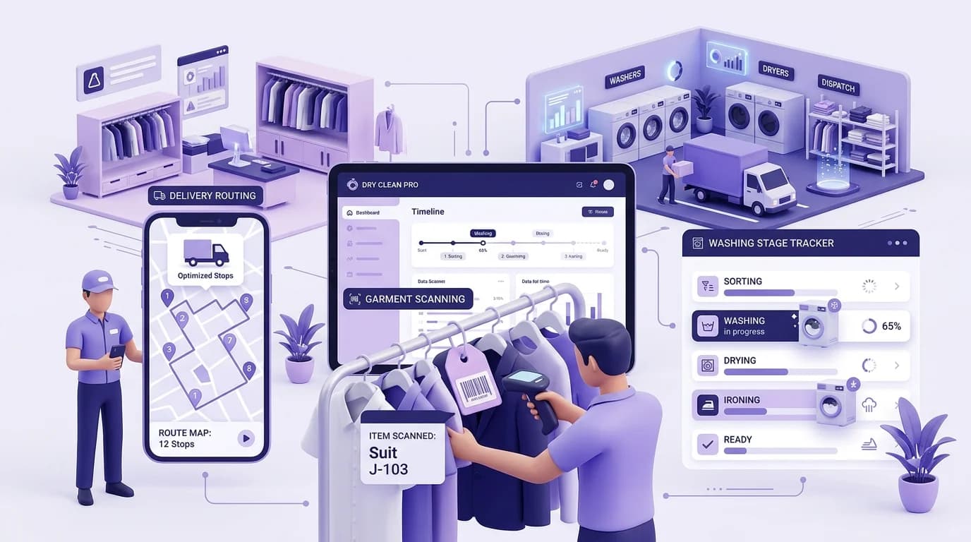 Commercial Laundry & Dry Cleaning Software: Managing Pickups, Barcode Tagging, and Route Logistics