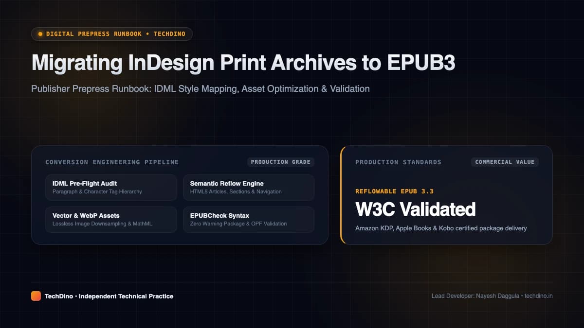 Migrating Publisher InDesign Archives to Clean EPUB3: A Technical Prepress Runbook