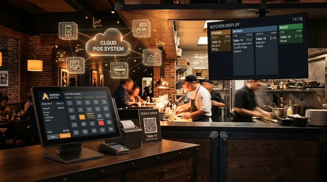 Cloud Restaurant POS & Kitchen Display Systems (KDS): Modernizing Dining and Takeaway Operations