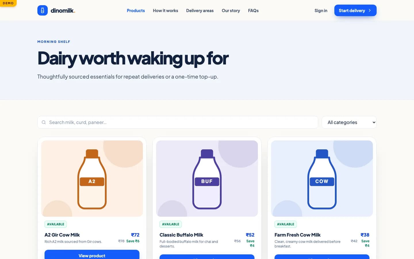 Dino Milk products on desktop — Dairy worth waking up for