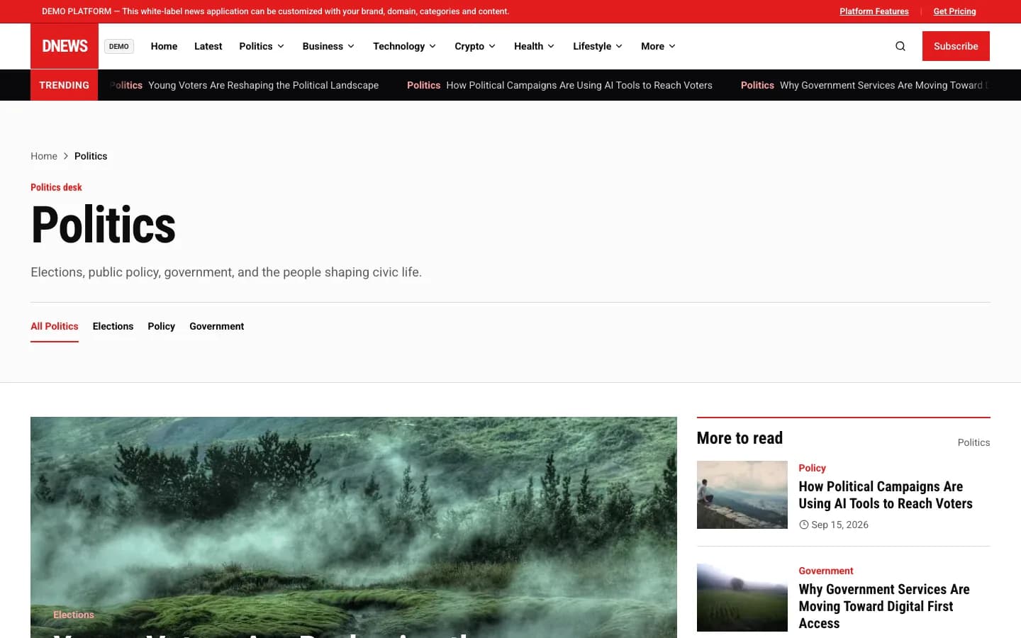 Dino News news politics on desktop — Politics