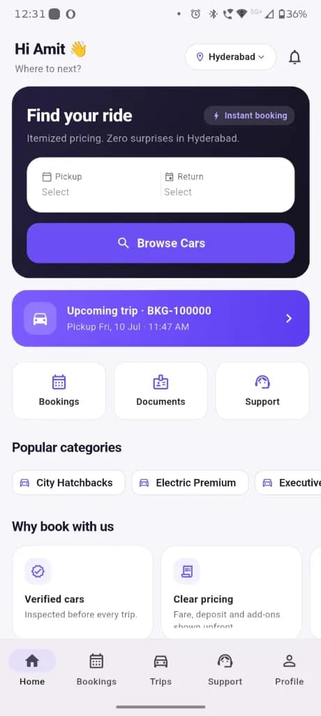 Dino Rental Cars white-label car rental booking software showing available rental vehicles mobile preview