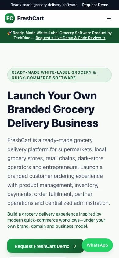 FreshCart mobile app preview