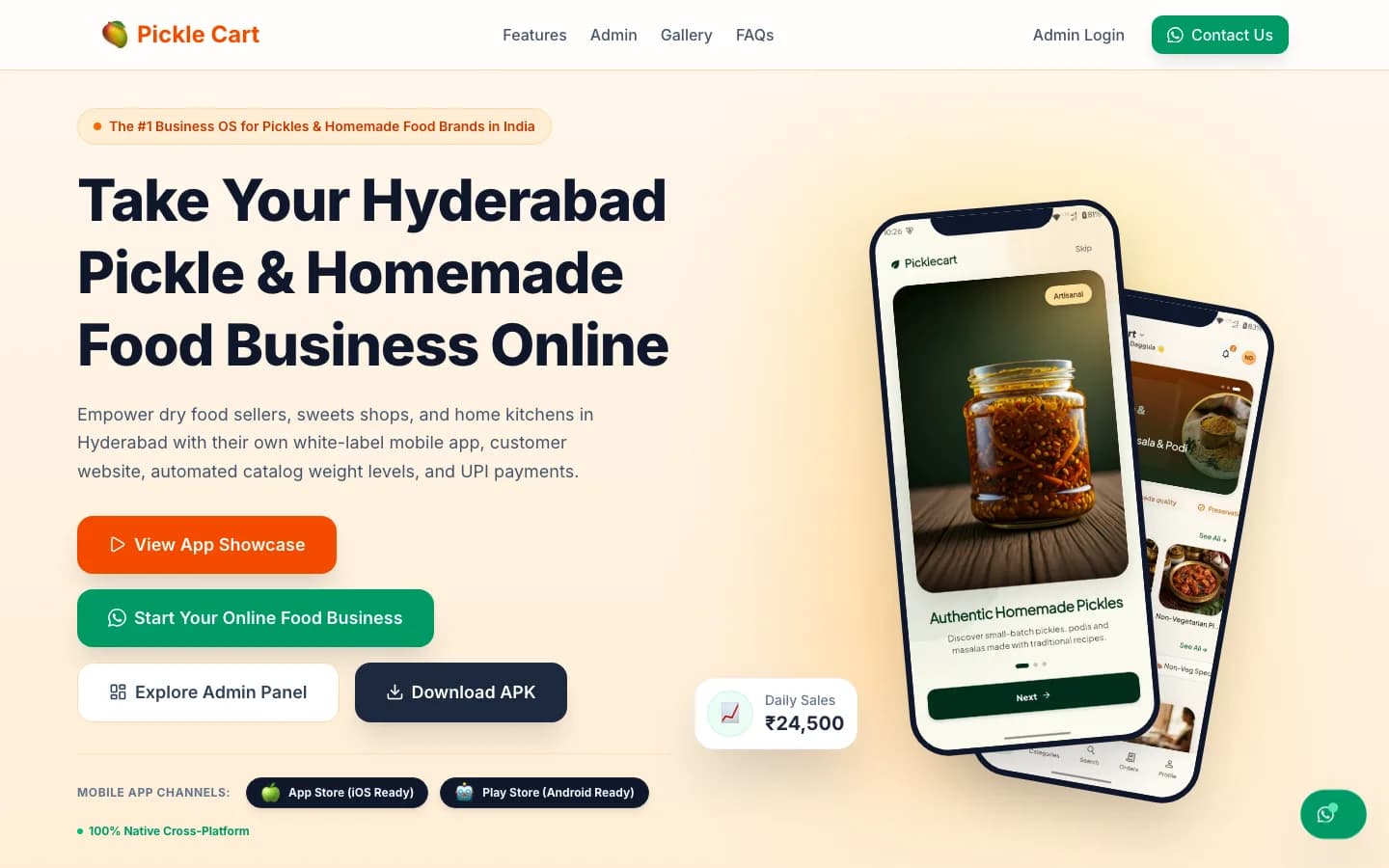 Picklecart locations hyderabad pickle business app on desktop — Take Your Hyderabad Pickle & Homemade Food Business Online